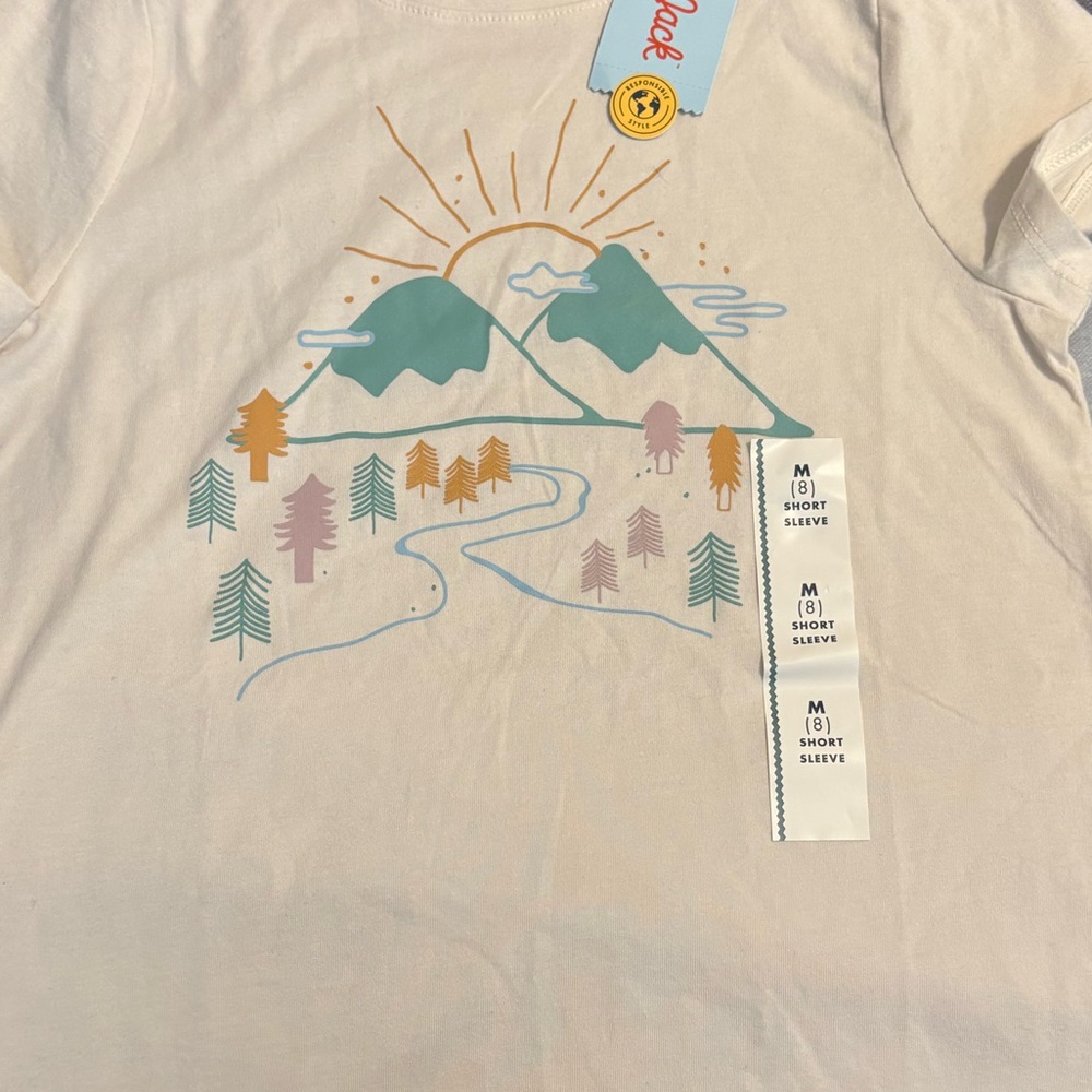 Cat & Jack Girls Shirt M 8 New - Picture 2 of 3